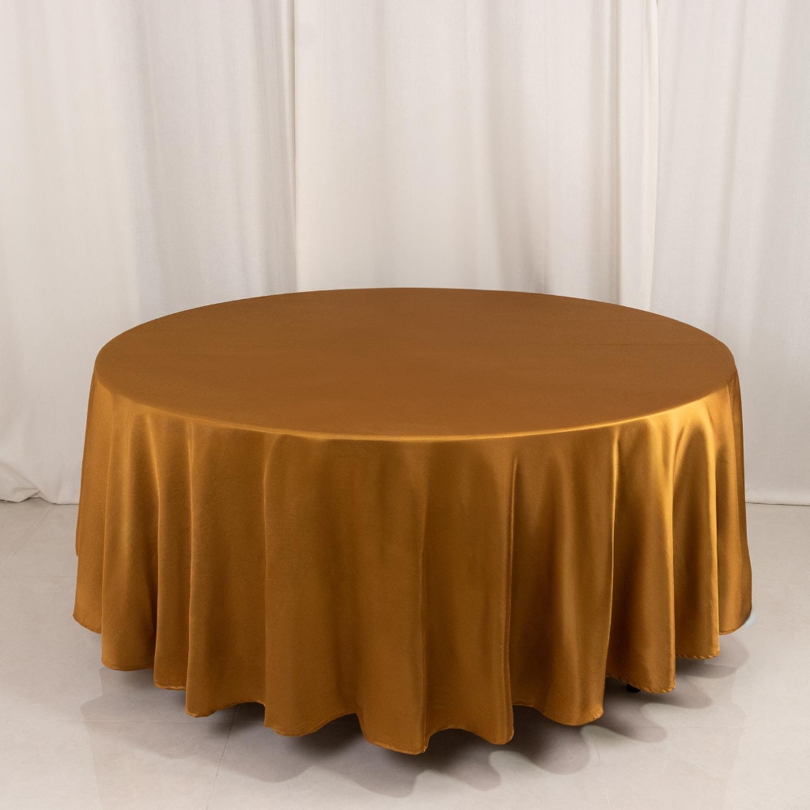 Scuba Round 108" Tablecloth Shimmering Gold - Wrinkle Free & Stain Resistant Table Cover for Weddings and Parties
