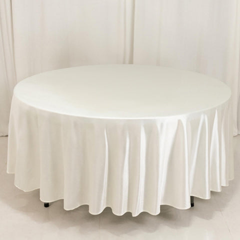 Scuba Round 108" Tablecloth Shimmering Pearl White - Wrinkle Free & Stain Resistant Table Cover
