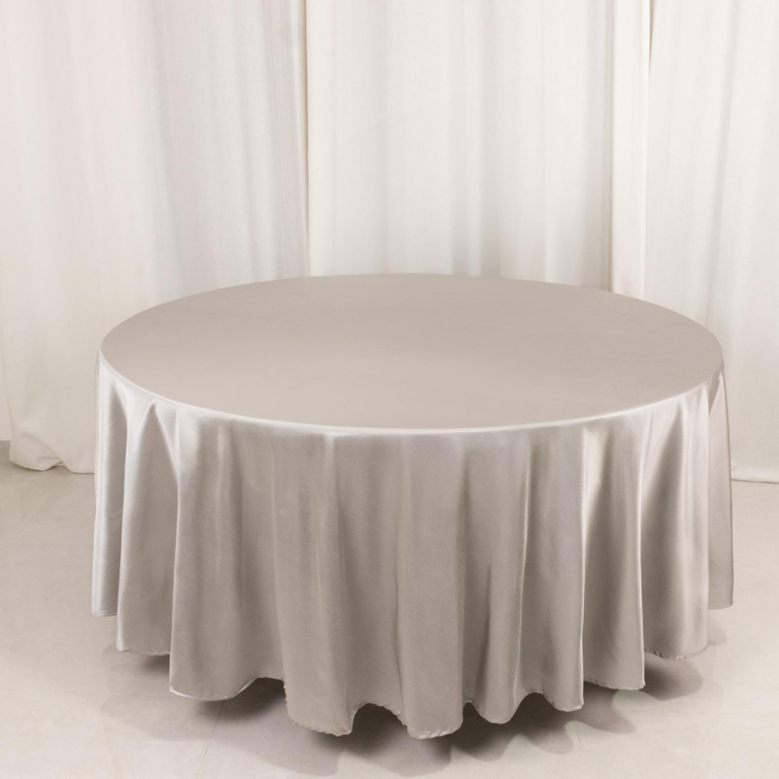 Scuba Round 108" Tablecloth Shimmering Silver - Wrinkle Free & Stain Resistant Table Cover