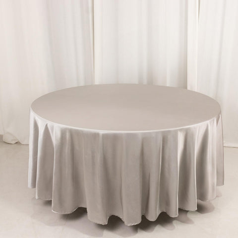 Scuba Round 108" Tablecloth Shimmering Silver - Wrinkle Free & Stain Resistant Table Cover
