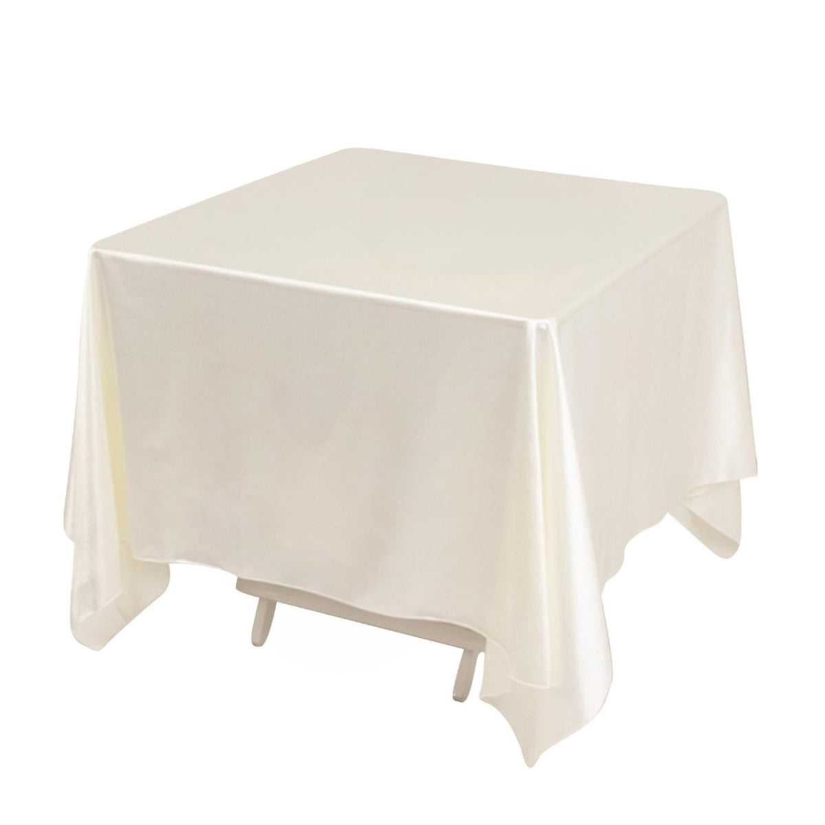 Scuba Square 70"x70" Tablecloth Shimmer Pearl White - Wrinkle Free & Stain Resistant Table Cover for Weddings and Parties
