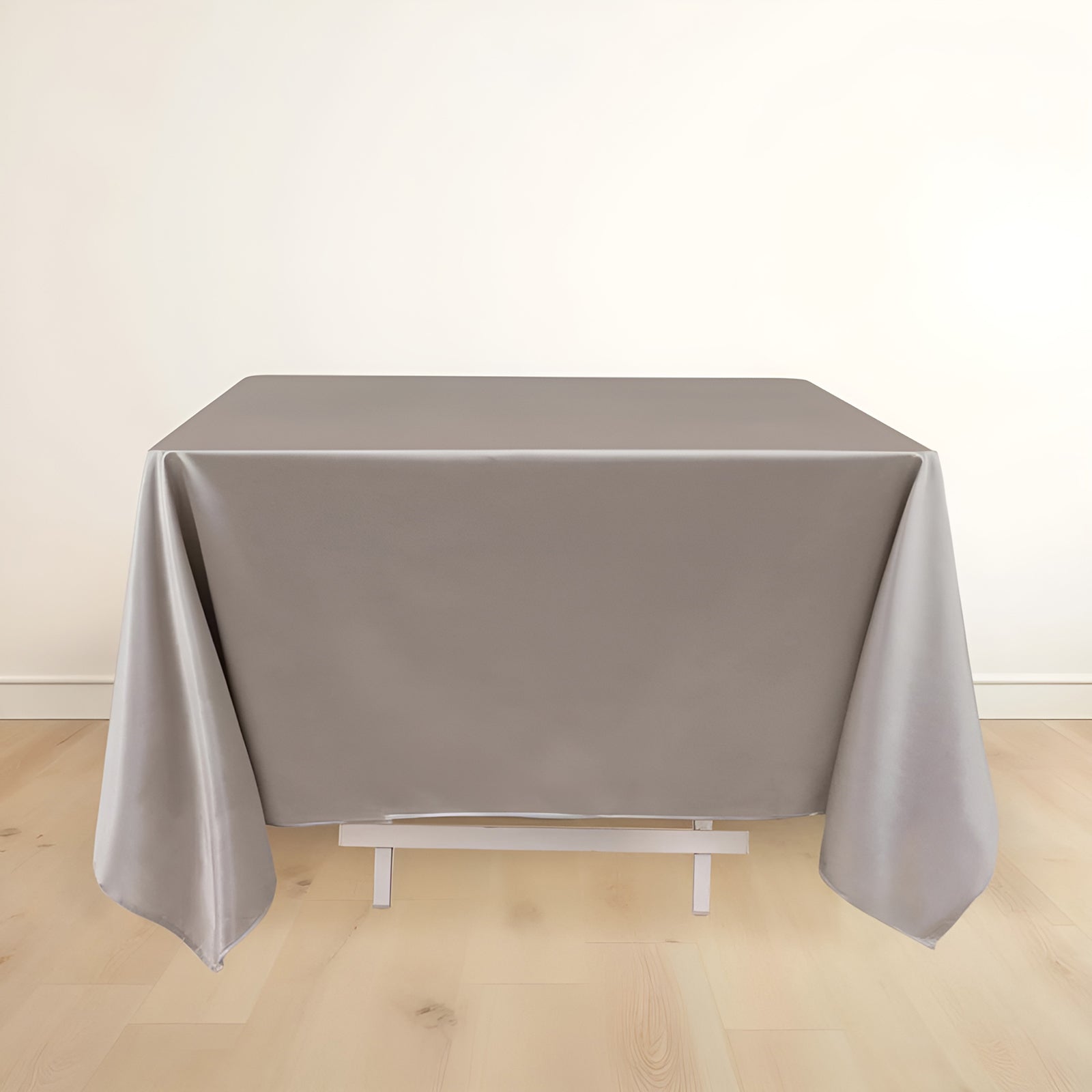 Scuba Square 70"x70" Tablecloth Shimmer Silver - Wrinkle Free & Stain Resistant Table Cover