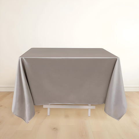 Scuba Square 70"x70" Tablecloth Shimmer Silver - Wrinkle Free & Stain Resistant Table Cover