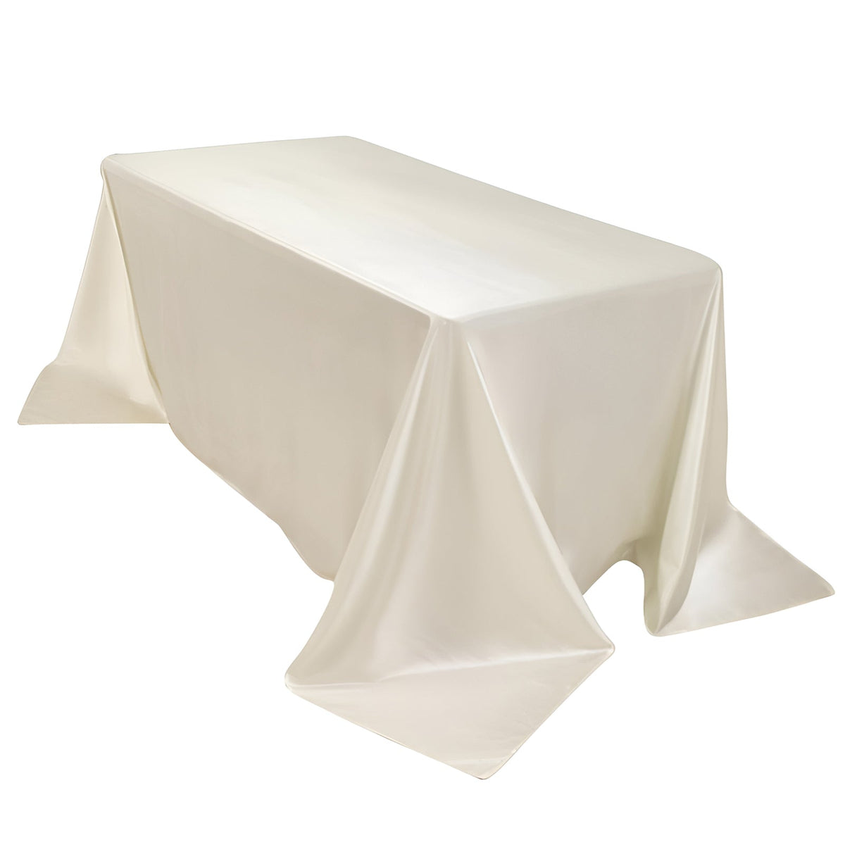 Scuba Rectangular 90"x132" Tablecloth Shimmering Pearl White - Wrinkle Free & Stain Resistant Seamless Table Cover