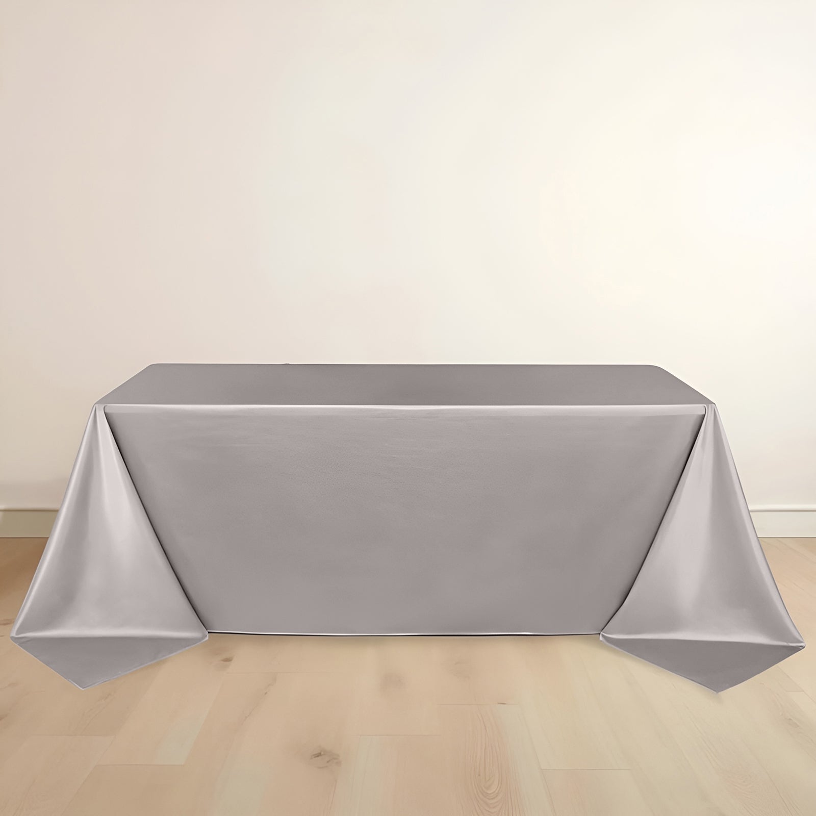 Scuba Rectangular 90"x132" Tablecloth Shimmering Silver - Wrinkle Free & Stain Resistant Seamless Table Cover