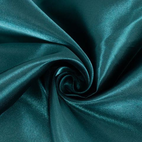Satin 132" Round Tablecloth Peacock Teal - Stylish Seamless Table Cover