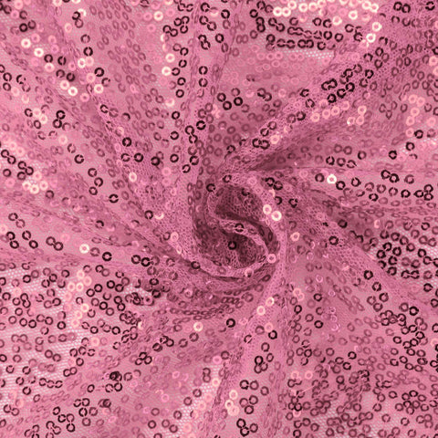 Sequin 90"x156" Rectangle Tablecloth Pink - Seamless Twinkling Table Cover