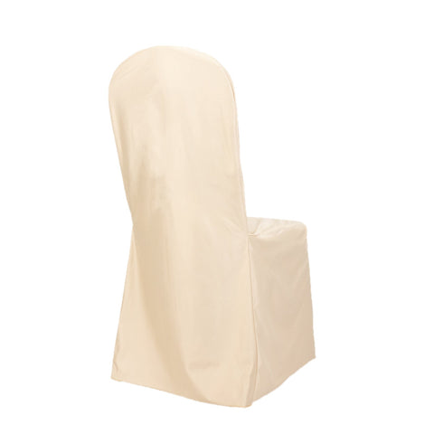 Scuba Stretch Chair Cover Beige for Banquet Chairs Slim Fit Design - Wrinkle Free and Durable Slipcover