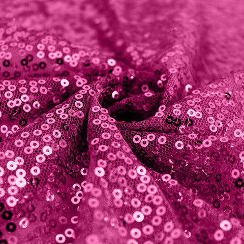Sequin 120" Round Tablecloth Fuchsia - Seamless Glittering Table Cover