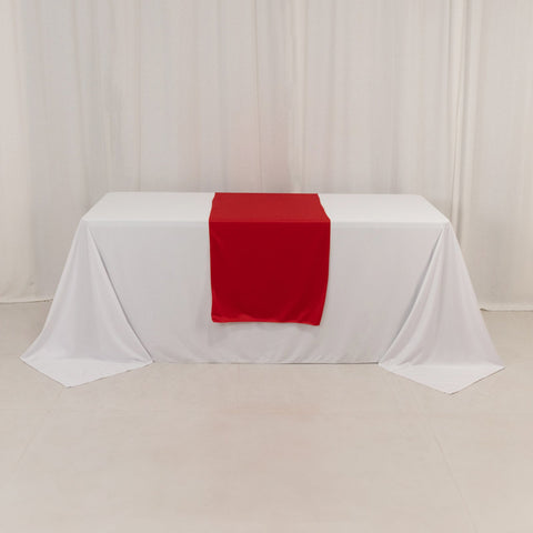 Scuba Polyester 24"x72" Wide Table Runner Red - Wrinkle-Free Table Linen
