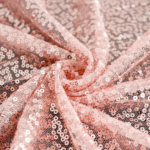 Sequin 60"x126" Rectangle Tablecloth Rose Gold - Glittering Finish Table Cover