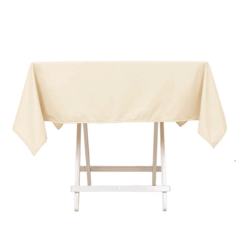 Scuba Square 54"x54" Tablecloth Beige - Wrinkle Free & Stain Resistant Table Cover