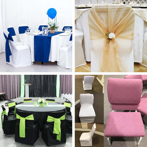 Scuba Stretch Chair Cover Black for Banquet Chairs Slim Fit Design - Wrinkle Free and Durable Slipcover