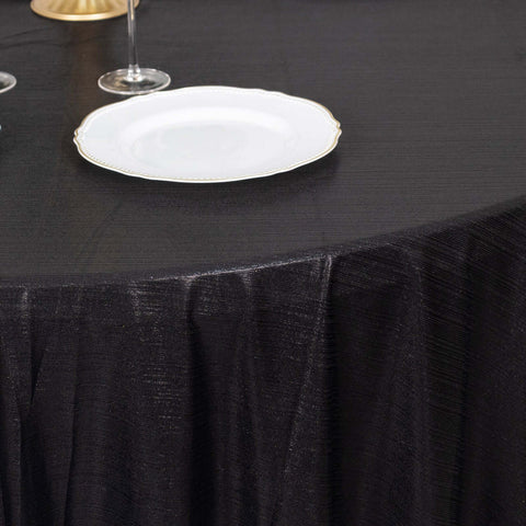 Sequin Dots Polyester Round 120" Tablecloth Shimmering Black - Wrinkle Free & Sparkling Table Cover