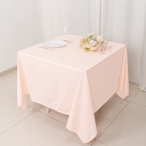Scuba Square 70"x70" Tablecloth Blush - Wrinkle Free & Stain Resistant Table Cover