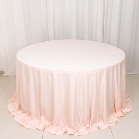 Scuba Round 132" Tablecloth Blush - Wrinkle Free & Stain Resistant Seamless Table Cover