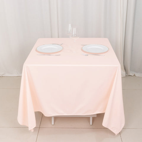 Scuba Square 70"x70" Tablecloth Blush - Wrinkle Free & Stain Resistant Table Cover