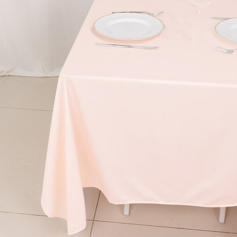 Scuba Square 70"x70" Tablecloth Blush - Wrinkle Free & Stain Resistant Table Cover