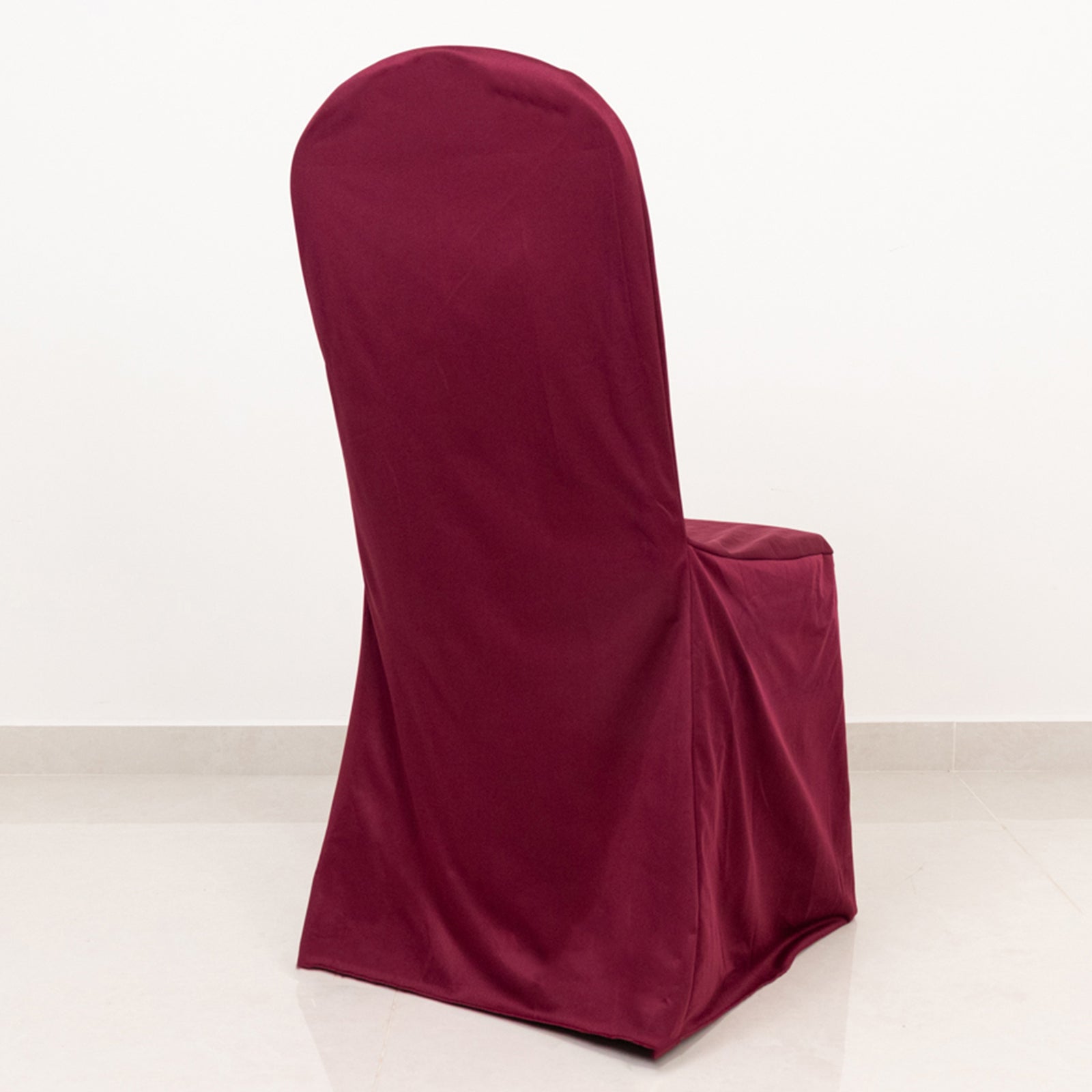 Scuba Stretch Chair Cover Burgundy for Banquet Chairs Slim Fit Design - Wrinkle Free and Durable Slipcover