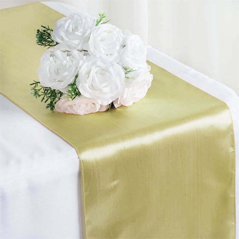 Satin 12"x108" Table Runner Champagne - Stylish Table Linen