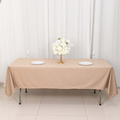 Scuba Rectangular 60"x102" Tablecloth Nude - Wrinkle Free & Stain Resistant Table Cover
