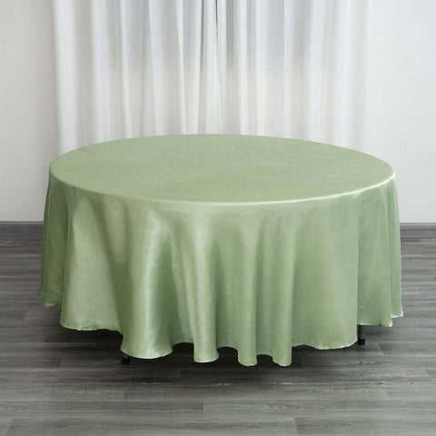 Satin 108" Round Tablecloth Sage Green - Smooth and Lustrous Table Cover