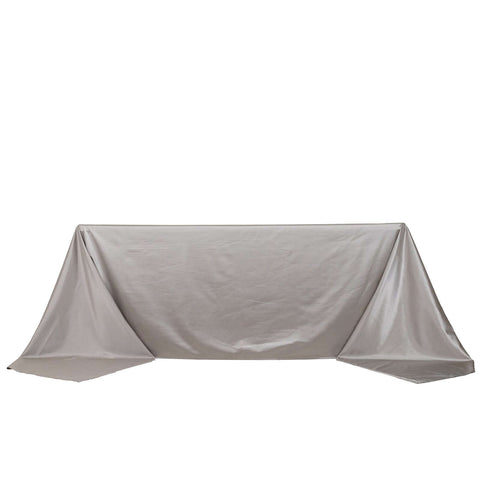Scuba Rectangular 90"x156" Tablecloth Shimmering Silver - Wrinkle Free & Stain Resistant Seamless Table Cover