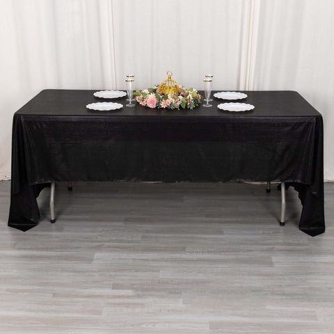 Sequin Dots Polyester 60"x126" Rectangle Tablecloth Shimmering Black - Wrinkle Free & Sparkling Table Cover