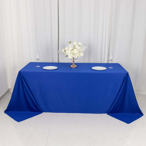 Scuba Rectangular 90"x132" Tablecloth Royal Blue - Wrinkle Free, Stain Resistant & Seamless Table Cover