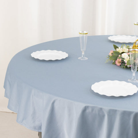 Scuba Round 70" Tablecloth Dusty Blue - Wrinkle Free & Stain Resistant Table Cover