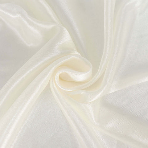 Satin 14ft Table Skirt Ivory - Pleated Double Drape Table Cover