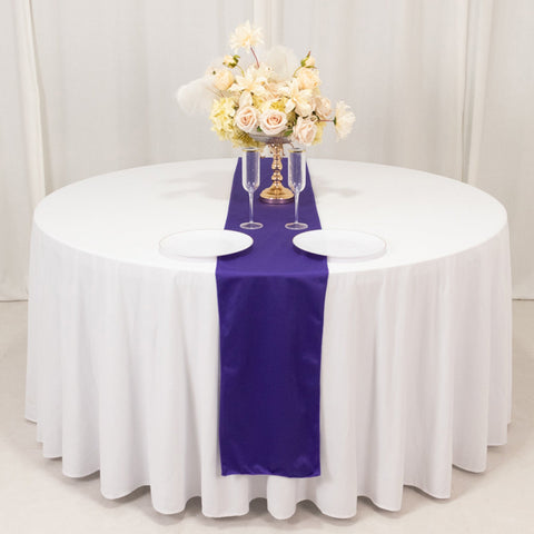 Scuba Polyester 12"x108" Table Runner Purple - Wrinkle-Free Table Linen
