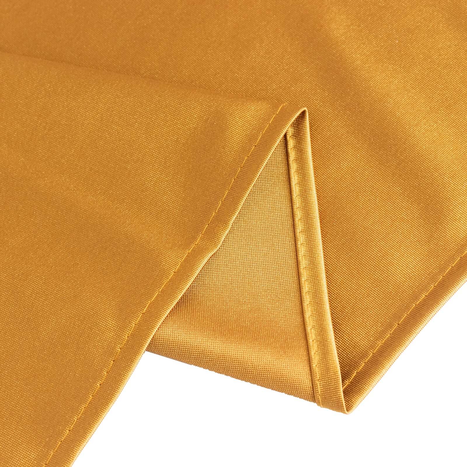 Scuba Round 120" Tablecloth Shimmering Gold - Wrinkle Free, Stain Resistant & Seamless Table Cover for Weddings and Parties