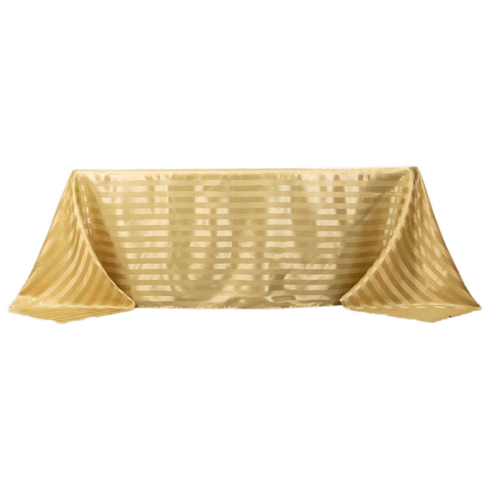 Satin Striped 90"x132" Rectangular Tablecloth Champagne - Seamless Silky Smooth Table Cover