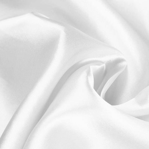 Satin Chair Cover Self-Tie Universal Design White - Durable Slip-On Cover for Folding, Dining, Banquet & Standard Chairs