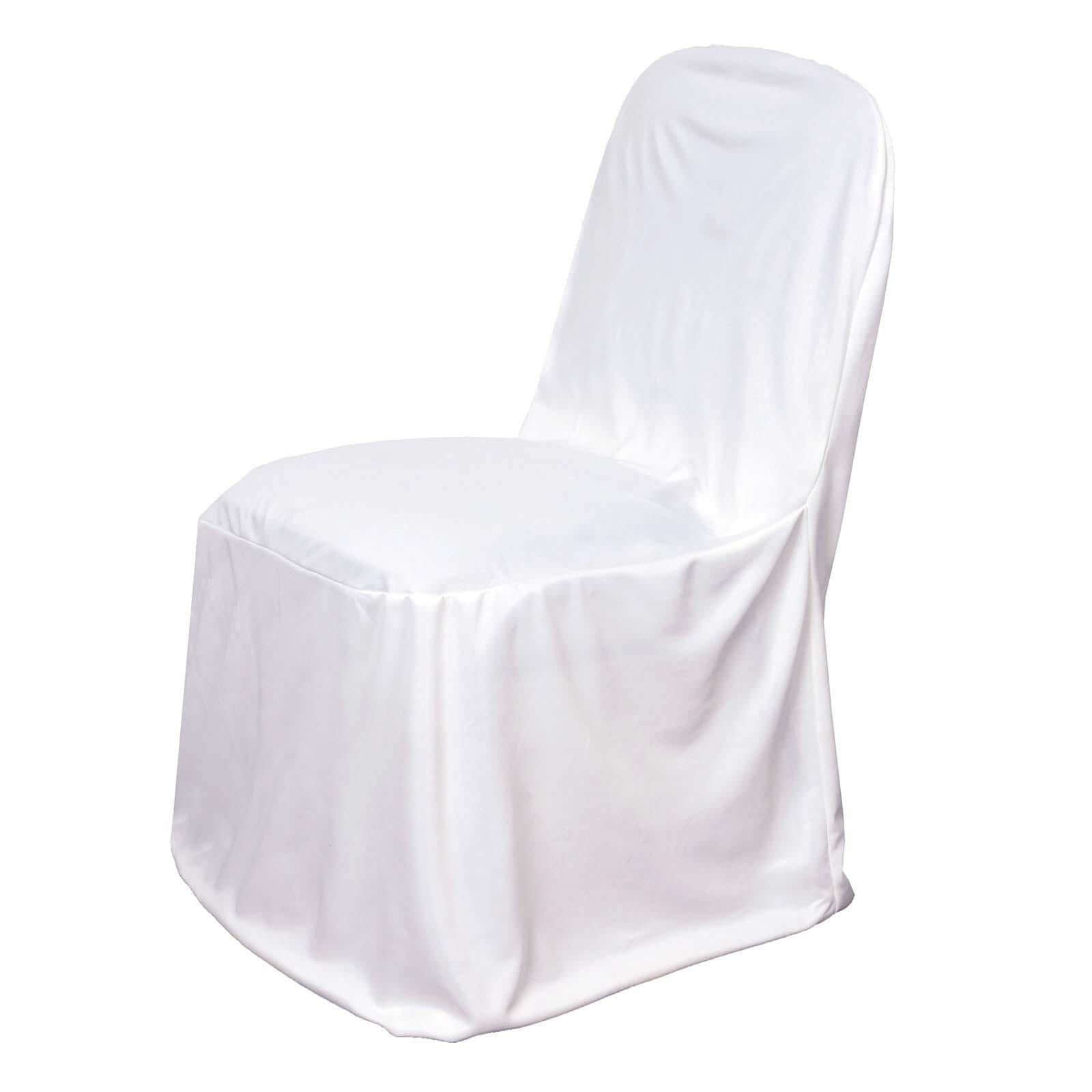 Scuba Stretch Chair Cover White for Banquet Chairs Slim Fit Design - Wrinkle Free and Durable Slipcover for Hotels, Parties & Ceremonies