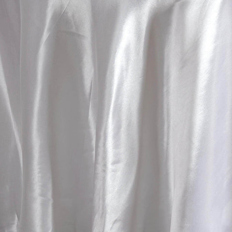 Satin 120" Round Tablecloth White - Stylish Seamless Table Cover for Weddings & Events