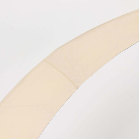 Set of 2 Beige Spandex Half Crescent Moon Backdrop Stand Covers, Custom Fitted Wedding Arch Cover for Curved Arbor Flower Balloon Frame