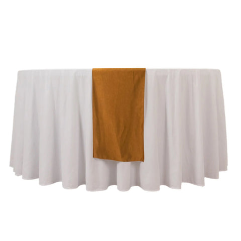 Scuba Polyester 12"x108" Table Runner Shimmer Gold - Wrinkle-Free Table Linen for Events and Banquets