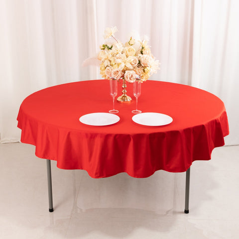Scuba Round 70" Tablecloth Red - Wrinkle Free & Stain Resistant Table Cover