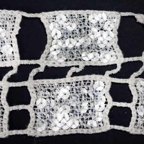 Sequin Stitch Crochet 4" x 5 Yards 1 Bolt White Rectangle Granny Square Afghan Pattern - Clearance SALE
