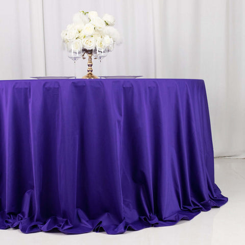 Scuba Round 132" Tablecloth Purple - Wrinkle Free & Stain Resistant Seamless Table Cover