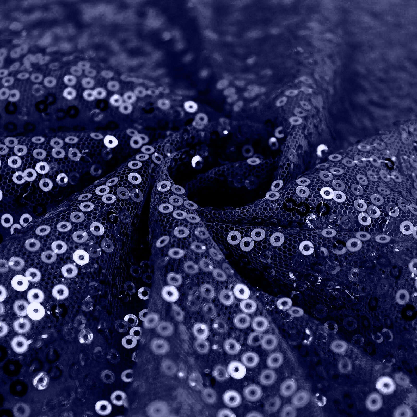 Sequin 120" Round Tablecloth Navy Blue - Seamless Glittering Table Cover