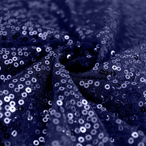 Sequin 120" Round Tablecloth Navy Blue - Seamless Glittering Table Cover