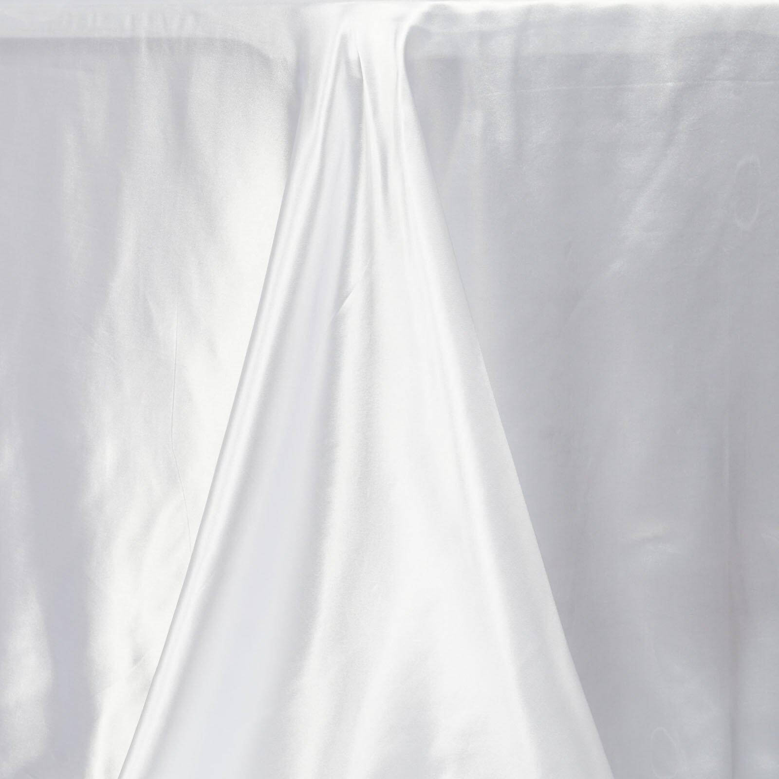 Satin Rectangular 90"x156" Tablecloth White - Seamless Stylish Table Cover for Wedding & Event Decoration