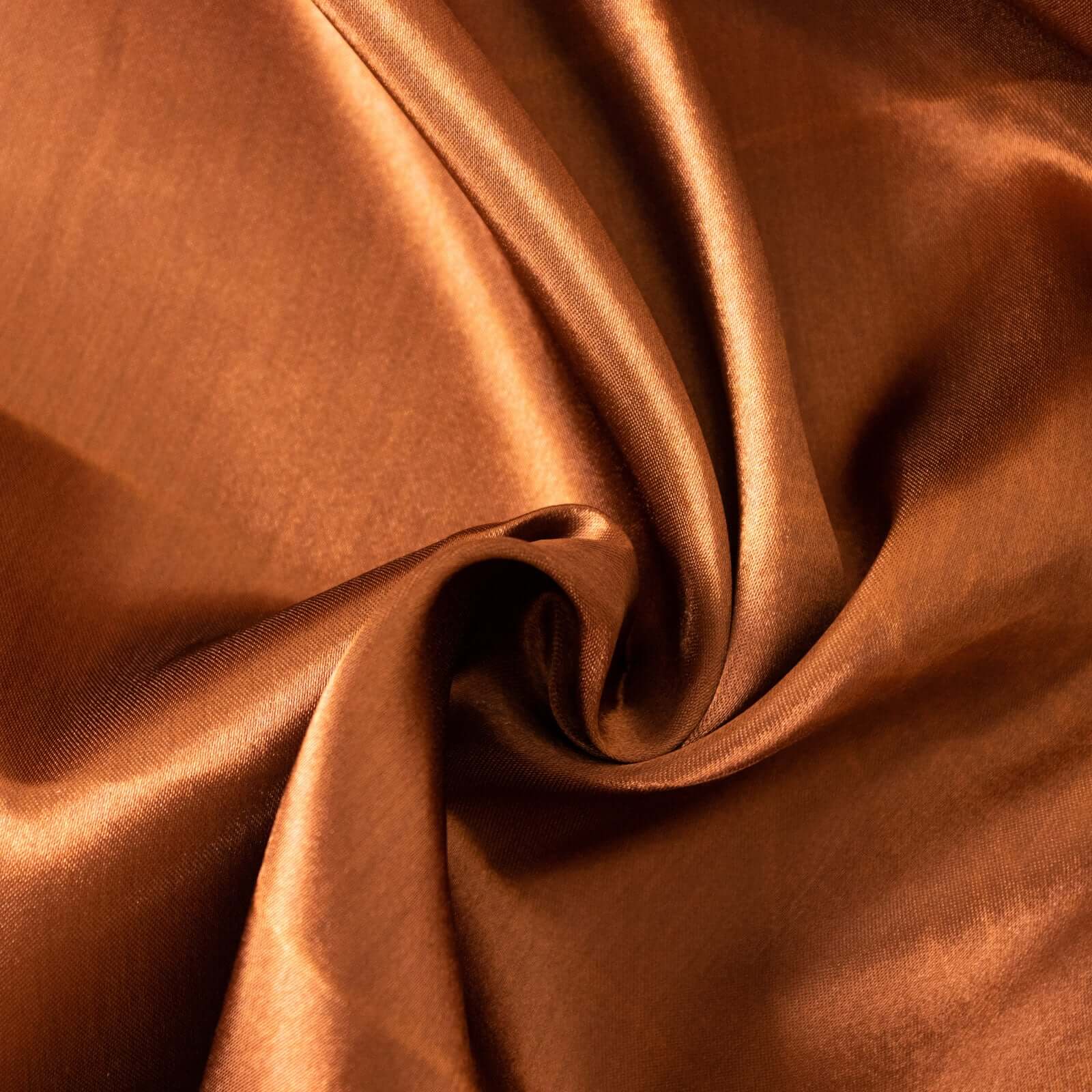 Satin 120" Round Tablecloth Cinnamon Brown - Stylish Seamless Table Cover