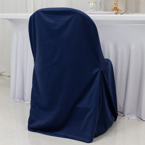 Scuba Stretch Folding Chair Cover Navy Blue - Wrinkle Free & Durable Slipcover