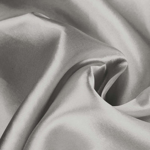 Satin Chair Cover Self-Tie Universal Design Silver - Durable Slip-On Cover for Folding, Dining, Banquet & Standard Chairs