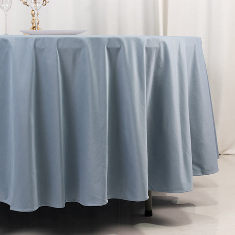 Scuba Round 108" Tablecloth Dusty Blue - Wrinkle Free & Stain Resistant Table Cover