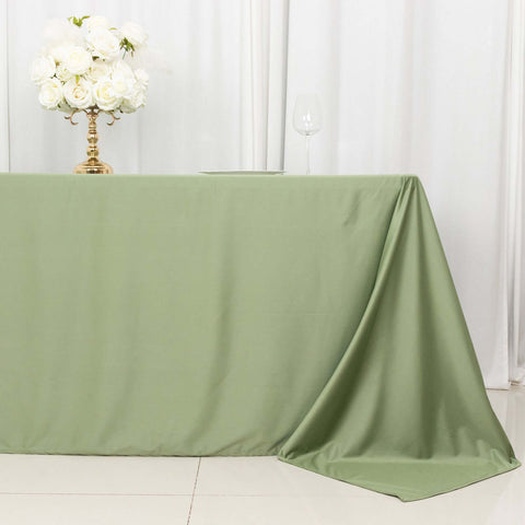 Scuba Rectangular 90"x132" Tablecloth Dusty Sage Green - Wrinkle Free, Stain Resistant & Seamless Table Cover